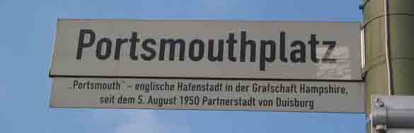 Portsmouthplatz nameplate in Duisburg
